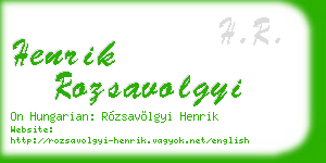henrik rozsavolgyi business card